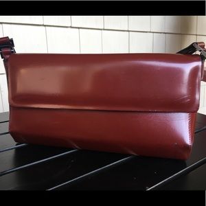 Francesco Biasia deep red leather handbag